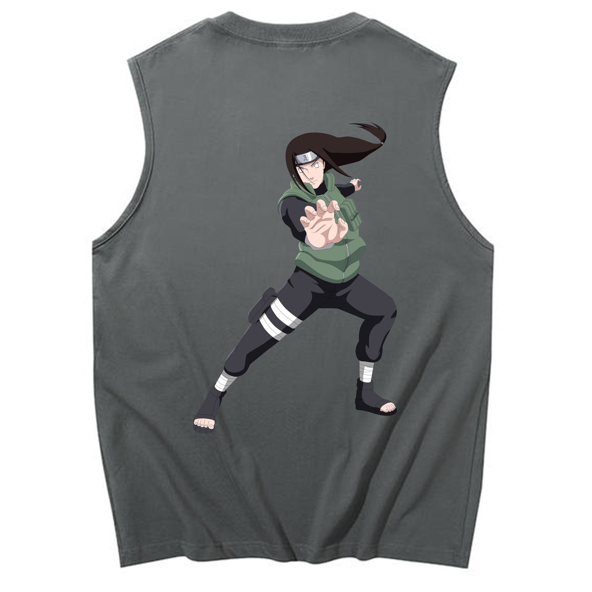 （画像用） NARUTO -ナルト- 日向ネジ Hyūga Neji コットン100％タンクトップ（背面プリント）